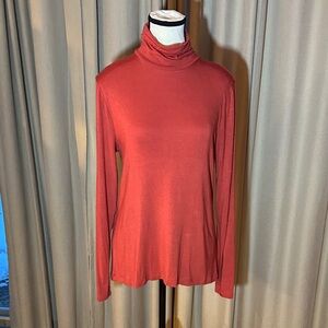 Ellen Tracy Coral Long Sleeve Turtleneck Top